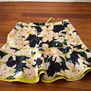 JCrew Floral Scuba Flare Skirt